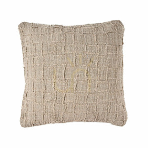 Ľanový poťah na vankúš 50x50 cm Damier prírodný
