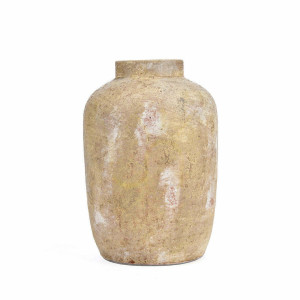Hlinená váza Terracotta Collection Echo krémová M 30 cm