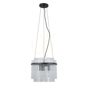 Závesné svietidlo Italux Bonte čierne sklo E14 3x, SKU PND-40929-3A-BK
