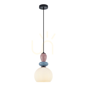 Závesná lampa Italux Domali čierna/biela E27 PND-36816-1A-BK-WH
