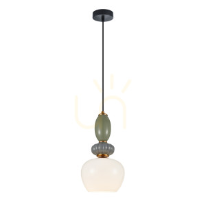 Prívesné svetlo Italux Martelo E27 zlaté biele sklo PND-36545-1B-GD-WH