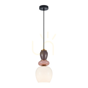 Závesné svetlo Italux Martelo E27 zlaté sklo biele PND-36545-1C-GD-WH