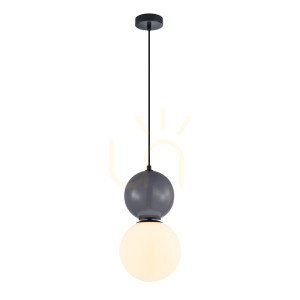 Prívesné svetlo Italux Mastal E27 čierne sklo PND-36603-1L-BK-GR