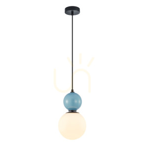 Závesné svietidlo Italux čierne sklo E27 PND-36603-1M-BK-BLU