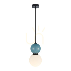 Prívesné svetlo Italux Mastal E27 čierne sklo PND-36603-1S-BK-BLU