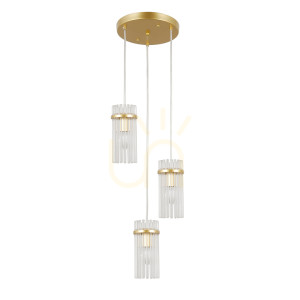 Prívesné svetlo Italux Merto 3x E14 zlaté sklo PND-40930-3A-GD