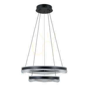 Závesná LED lampa Italux Morte čierna 60 cm PND-34535-2L-BK