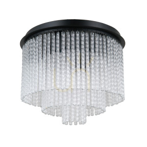 Plafón Italux Naute čierny sklenený 7x E14 PLF-40931-7A-BK