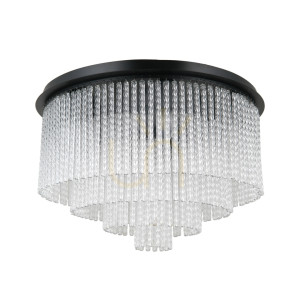 Plafón Italux čierny sklenený 9x E14 LED stmievateľný PLF-40931-9A-BK