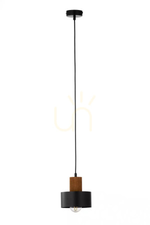 Závesná lampa Sigma RIF WOOD 1 S čierna/svetlohnedá 41858
