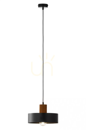 Závesná lampa Sigma RIF Wood 1 M čierna/svetlohnedá 41859