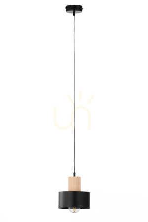Závesné svietidlo Sigma RIF WOOD 1 S čierne/prírodné drevo 41863