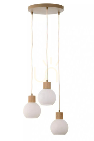 Závesné svietidlo Sigma ALBA 3 15W E27 béžové drevo SKU 41844