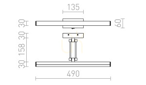 Nástenné svietidlo Rendl Swing Nad Obraz česaný Hliník 230 V Led 8 W 3000 K