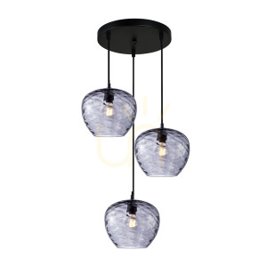 Prívesné svietidlo Italux Bresco čierne sklo E27 3xSKU PND-3033-3A-BK-SG