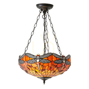 Závesné svietidlo Interiors Dragonfly Tiffany multicolor 3x E27 60 W 64076