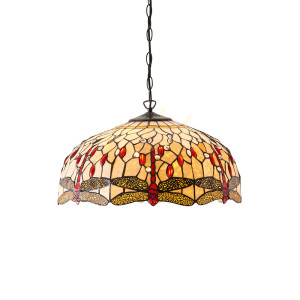 Závesné svietidlo Interiors Dragonfly Tiffany béžové 64079