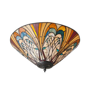 Plafón Interiors Hector Tiffany multicolor E27 2x60W 40 cm 70241
