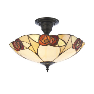 Stropné svietidlo Interiors Ingram Tiffany viacfarebné 45 cm 111907