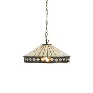 Prívesné svietidlo Interiors Fargo Tiffany viacfarebné sklo oceľ 112196