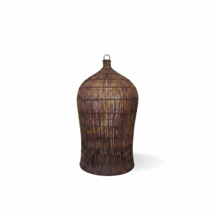 Prívesné svetlo BAZAR BIZAR Woven Bell Dark Walnut M bambus