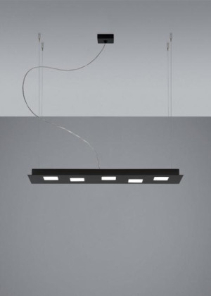 Závesná lampa Fabbian Quarter F38 5W 70x20cm - Čierna - F38 A01 02