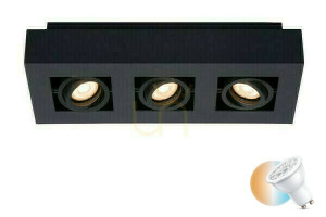 Stropné LED svietidlo Lucide Xirax čierne GU10 3x5W 09119/16/30