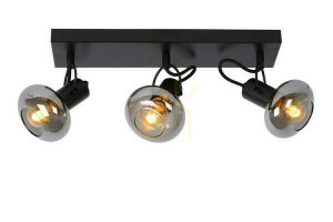Reflektor Lucide MADEE čierny 3xE14 retro sklo 38 cm 17993/03/30