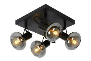 Plafón Lucide MADEE čierny 4xE14 LED retro 17993/14/30