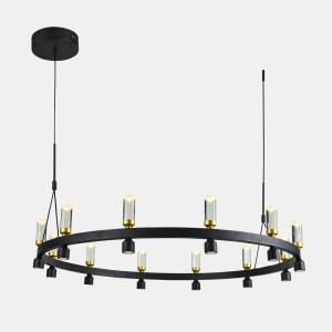 Prívesné LED svetlo Italux Almelo čierne 50,4W 3000K IP20 PND-83812-24