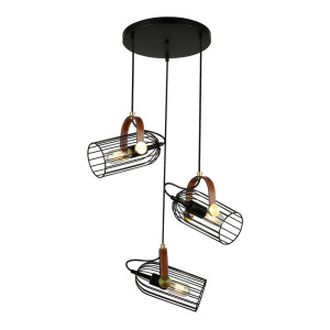 Prívesná lampa Italux Antoin čierna E27 3x žiarovka PND-2445-3-BK