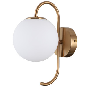Nástenné svietidlo Italux Gela mosadz biela LED WL-5500-1-HBR