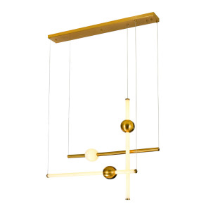 Závesné LED svietidlo Italux Halling biela/mosadz PND-16357-CA-3