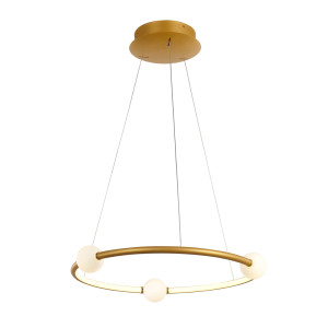 Závesné LED svietidlo Italux Lausanne biela hnedá 36W PND-20112035-1A-GD