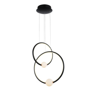 Závesné LED svietidlo Italux Lausanne čierne/biele PND-20112035-2B-BL