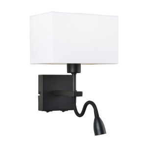 Nočná lampa Italux Norte E27 2x žiarovka čierna biela WL-1122-2-BL-BM-RC-WH