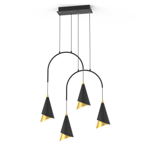 Závesné LED svietidlo Italux Raalto čierne/zlaté PND-433128-3