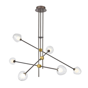 Prívesné LED svietidlo Italux bronzové 6x4W 3000K IP20 PND-201883-6