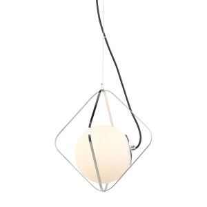 Závesná lampa Italux Canto biela chróm E27 PEN-5696-1-BKCR