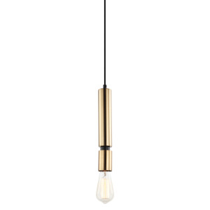 Závesné svietidlo Italux čierne mosadz E27 1x40W PEN-5041-1-BKBR