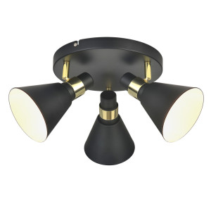 Plafón Italux Biagio čierny matný 3xE14 LED, SKU MB-H16079CK-3