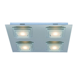Plafón Italux LED 20W 40 cm chróm matné číre sklo C0509A CLEAR