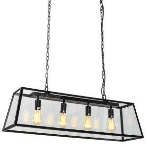 Závesná lampa Italux Laverno čierna matná E27 4x žiarovka MD-102721-4-B