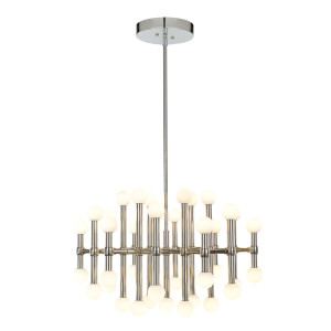 Závesná LED lampa Italux Giovanna biela strieborná 94W 3000K MX16009008-37A