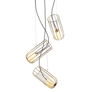 Závesná lampa Italux Coco 3x G9 zlatá biela MDM-3941/3 GD