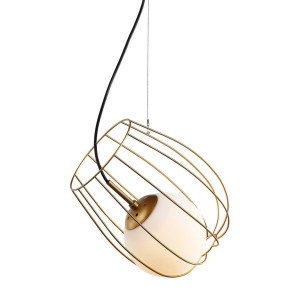 Závesná lampa Italux Melissa E27 zlatá biela MDM-3943/1 GD