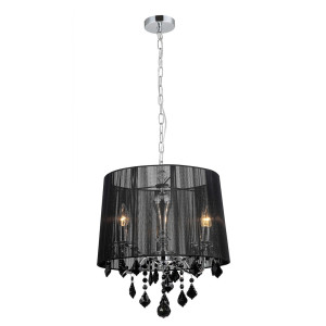 Závesné svietidlo Italux Cornelia E14 3x40W čierne kryštálové MDM-2572/3 BK