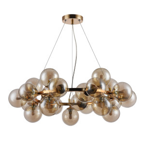 Prívesné svetlo Italux Cabella G9 25-light zlaté koňakové PND-5252-25-GD-CGN