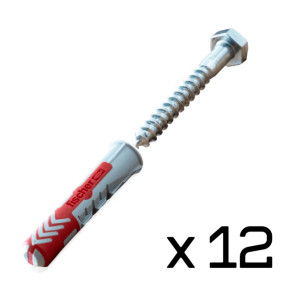 Montagedübel für Sprossenwand – Set Fischer DuoPower 10x80 (12 Stück)