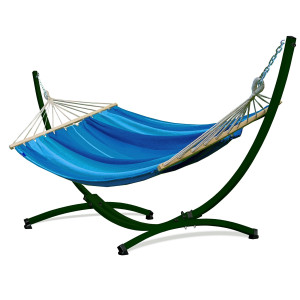 Potenza Stabhängematte mit Gestell bis 220kg I Hängematte- 220x160, 200kg I Acadia - Blau Grün